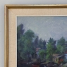 Mid-Century Framed Oil on Canvas Canal Scene, Signed by the Artist