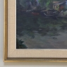 Mid-Century Framed Oil on Canvas Canal Scene, Signed by the Artist
