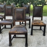Set of Eight Italian Renaissance Art Deco Period Walnut Dining Chairs