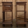 Pair 19th Century French Neoclassical Walnut Marble Top Nightstands