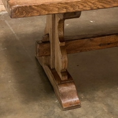 Rustic Dutch Solid Oak Trestle Dining Table