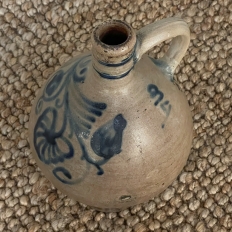 Antique Hand-Painted Earthenware Jug