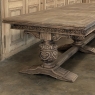 Grand Antique French Renaissance Triple Pedestal Draw Leaf Banquet Table
