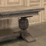 Grand Antique French Renaissance Triple Pedestal Draw Leaf Banquet Table