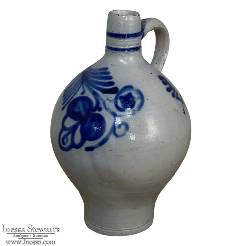 Antique Hand-Painted Earthenware Jug