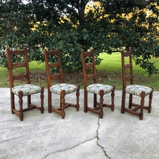 Set of 8 Antique Rustic Dining Chairs