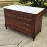 19th Century French Louis XV Marble Top Walnut Commode