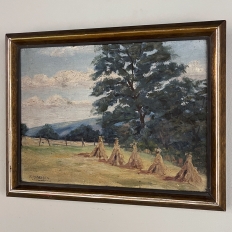 Antique Framed Oil Painting on Canvas by J. Marechal