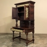 19th Century Flemish Louis XIV Secretary ~ Bookcase with Embossed Brass