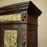19th Century Flemish Louis XIV Secretary ~ Bookcase with Embossed Brass