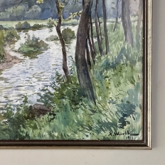 Antique Framed Watercolor by Xavier Wurth dated 1917