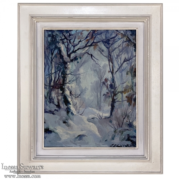 Framed Oil Painting on Board by L. Reymen