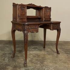 Antique Louis XIV Wall Desk ~ Vanity with Faux Leather