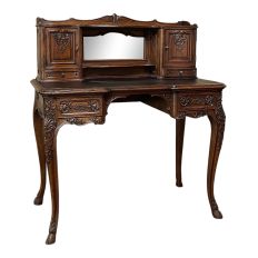 Antique Louis XIV Wall Desk ~ Vanity with Faux Leather