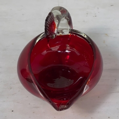 Vintage Venetian Glass ~ Ruby Swan