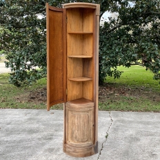 Country French Corner Cabinet in Stripped Oak