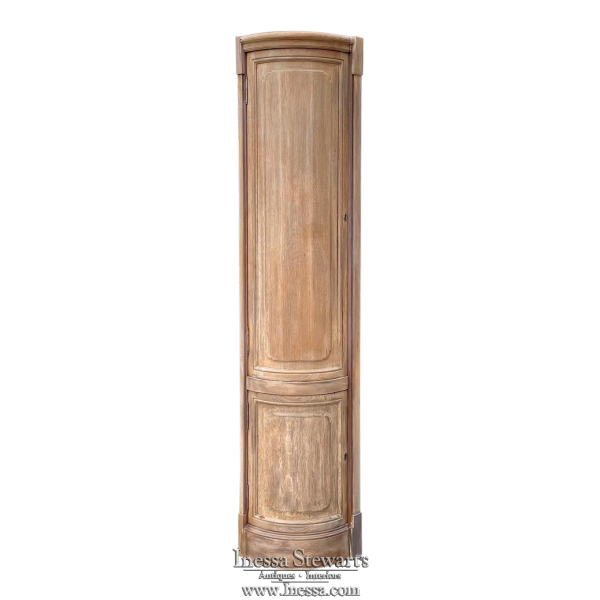 Country French Corner Cabinet in Stripped Oak
