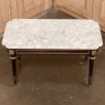 Antique French Louis XVI Mahogany Marble Top Coffee Table with Bronze Mounts