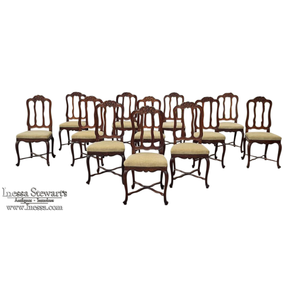 Set of TWELVE French Louis XV Dining Chairs