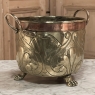 19th Century Embossed Brass & Copper Footed Jardiniere