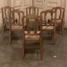Set of 6 Antique Liegoise Rush Seat Dining Chairs