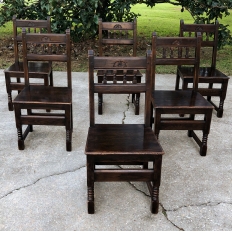 Set of 6 English Country Dining Chairs