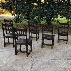 Set of 6 English Country Dining Chairs