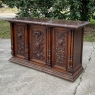 19th Century French Renaissance Walnut Marble Top Console ~ Credenza