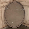 Antique Italian Rococo Oval Giltwood & Painted Mirror