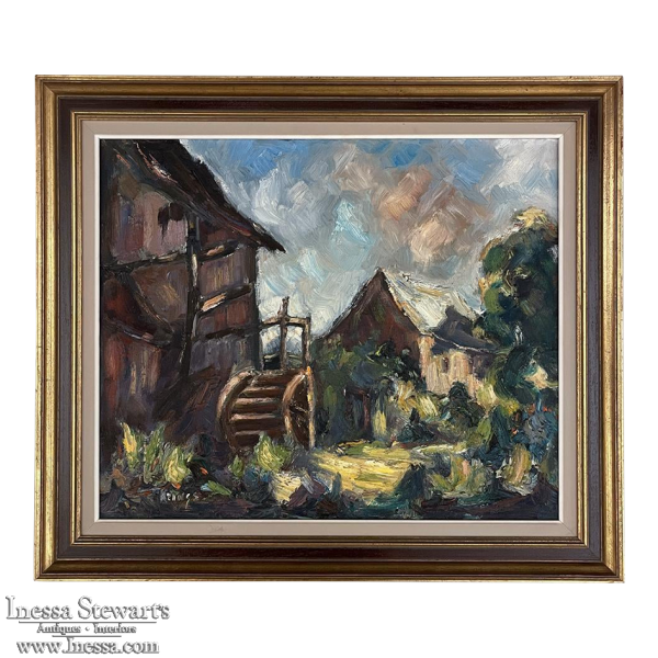 Antique Framed Oil Painting on Canvas by Krings
