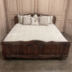 Antique French Louis XV Walnut KING Size Bed