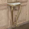 Antique French Louis XVI Giltwood Marble Top Console with Trumeau Mirror