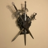 Antique Spanish Wall Crest with Crossed Sword Display