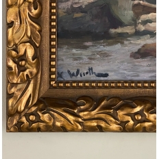 Antique Framed Oil Painting on Canvas by Xavier Wurth (1869-1933)