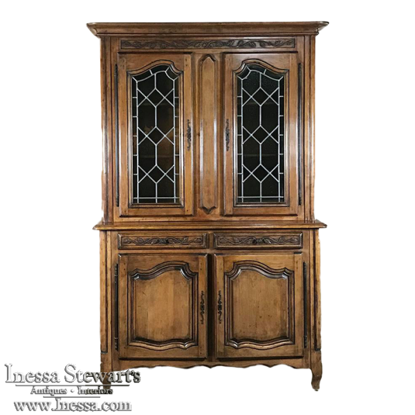 Vintage Country French Provincial Cherry Wood Display Buffet ~ Bookcase