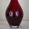 Pair Ruby Red Italian Hand-Blown Glass Vases