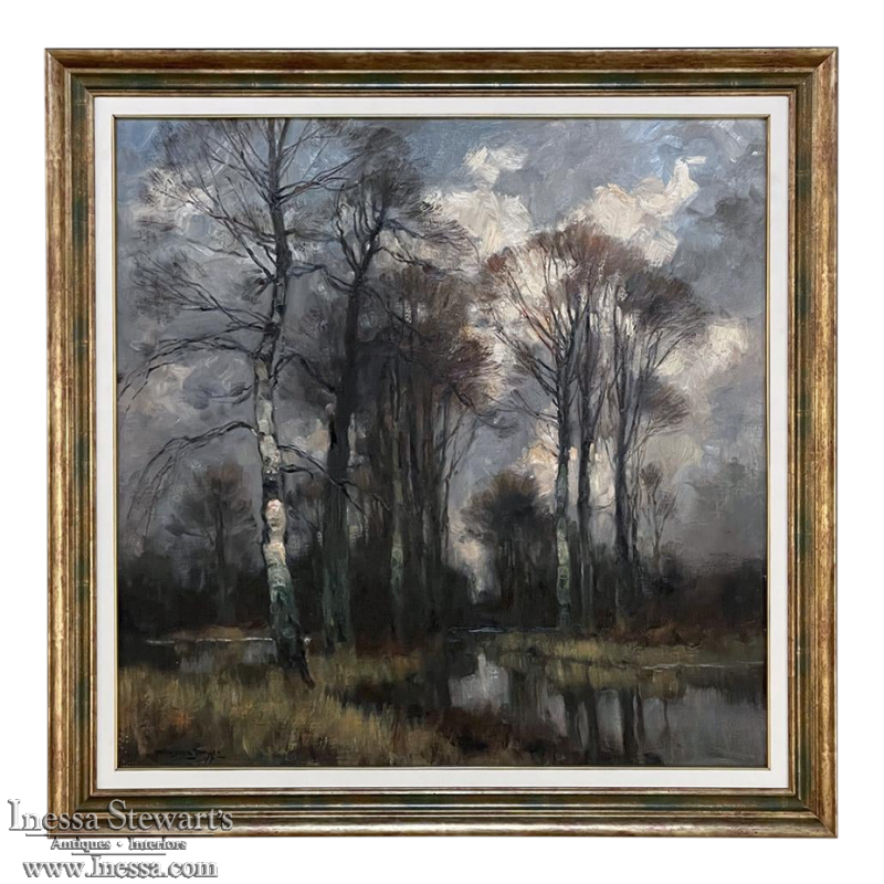 Antique Framed Oil Painting on Canvas by Ludovic Janssen (1888-1954)