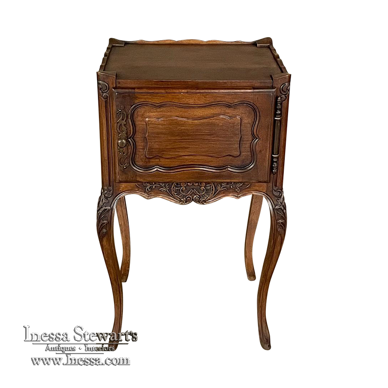 Antique Country French Walnut Nightstand ~ End Table