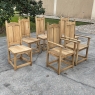 Set of 6 Rustic Antique Country French Dining Chairs includes 2 Armchairs