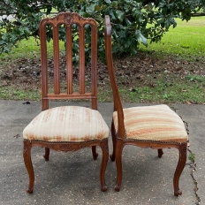 Pair Antique Liegoise Louis XIV Side Chairs