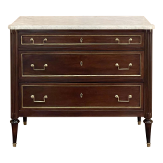 19th Century French Louis XVI ~ Directoire Marble Top Commode