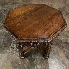 Antique French Renaissance Octagonal End Table