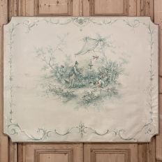 19th Century French Chinoiserie Hand-Painted Panel on Canvas