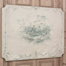 19th Century French Chinoiserie Hand-Painted Panel on Canvas