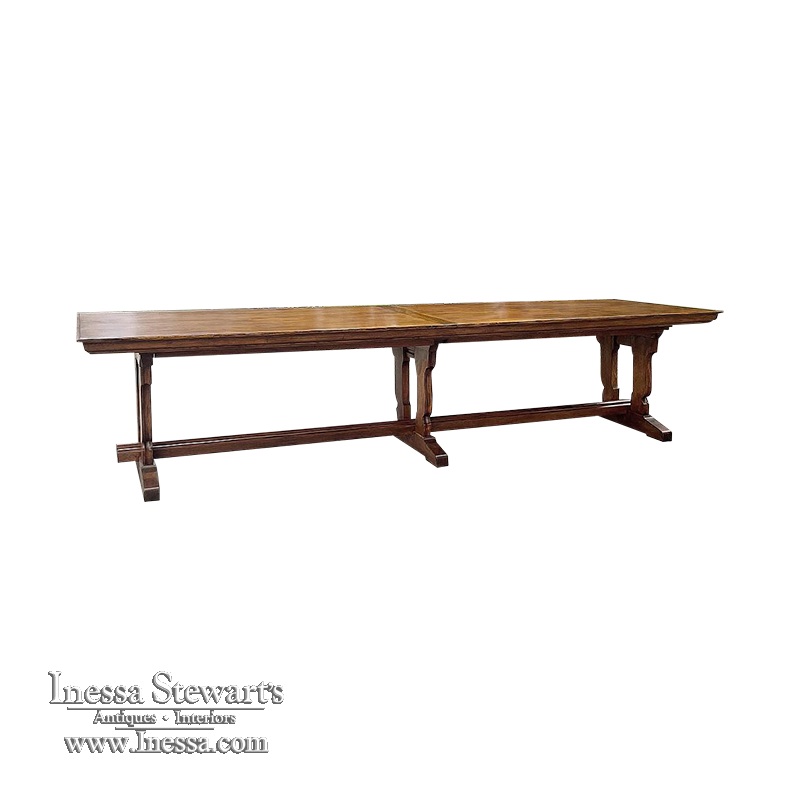 Antique Country French Banquet Trestle Table