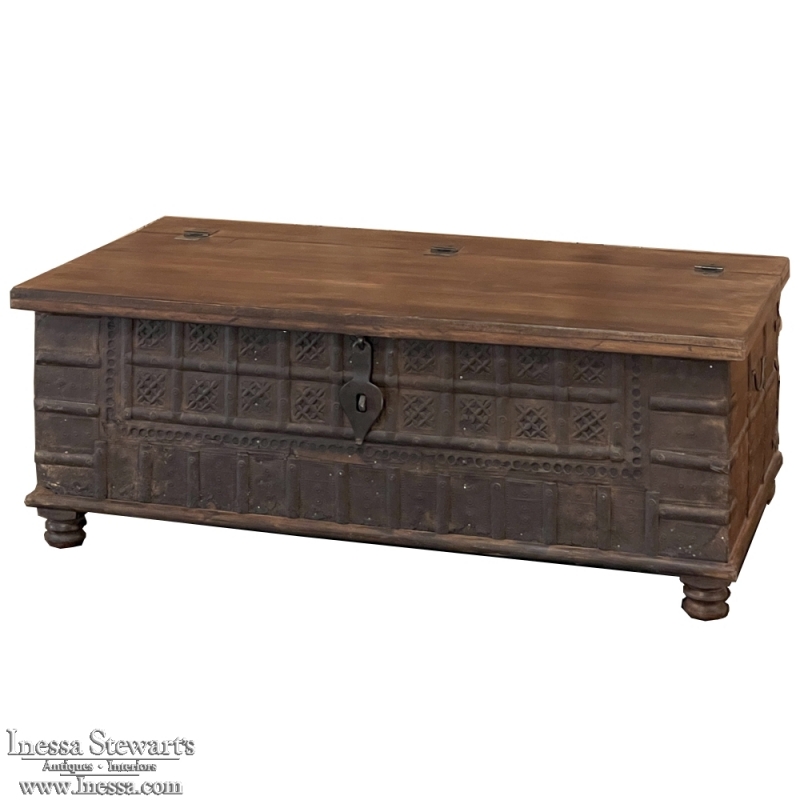 Antique British Colonial Trunk ~ Coffee Table