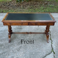 Antique English Mahogany Leather Top Coffee Table