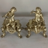 Pair 19th Century French Napoleon III Period Bronze Dore Andirons ~ Bookends