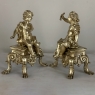 Pair 19th Century French Napoleon III Period Bronze Dore Andirons ~ Bookends