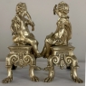 Pair 19th Century French Napoleon III Period Bronze Dore Andirons ~ Bookends